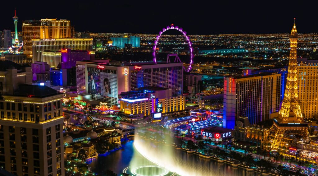 The Las Vegas Strip lit up at night