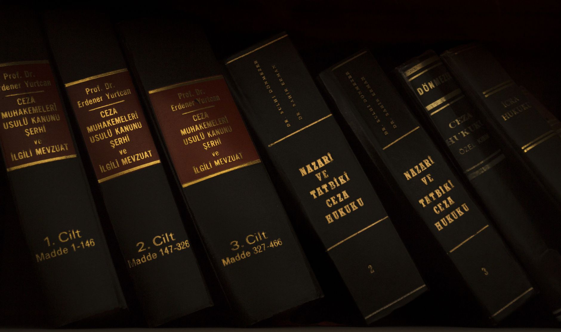 Bound legal volumes on a library shelf