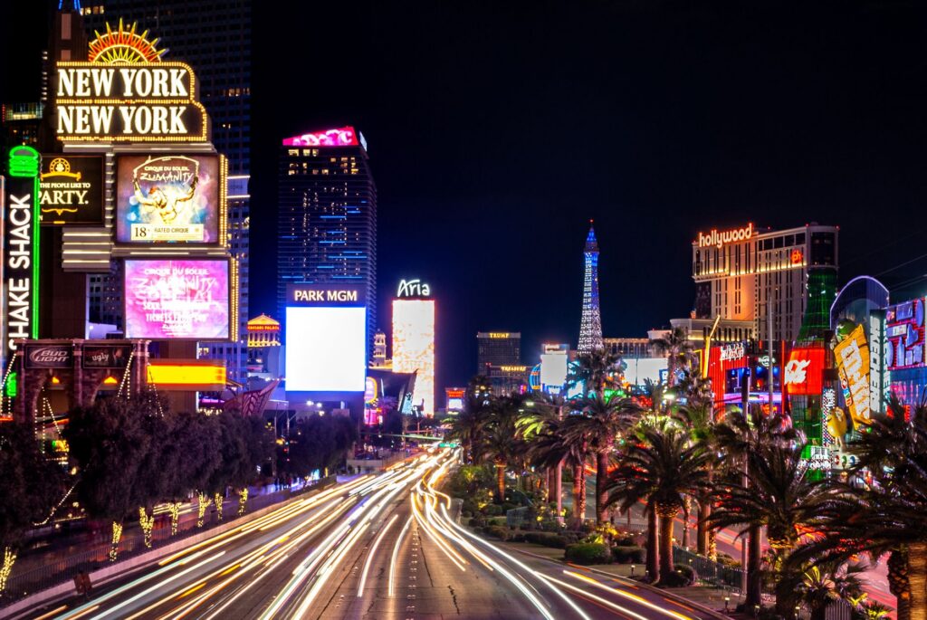 The Las Vegas Strip lit up at night