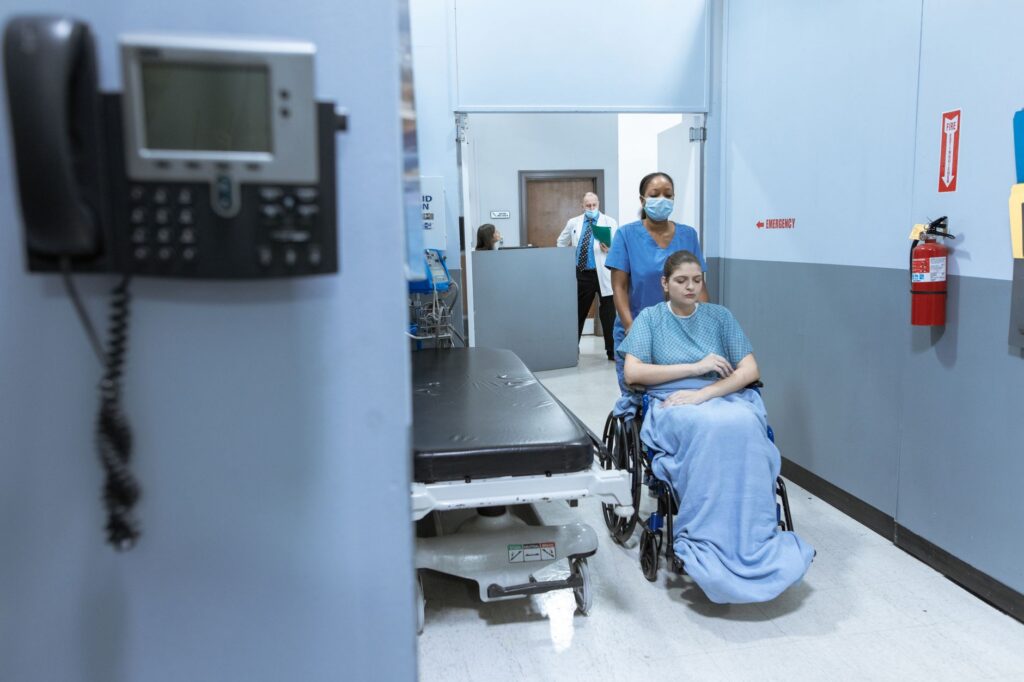 A quiet hospital corridor