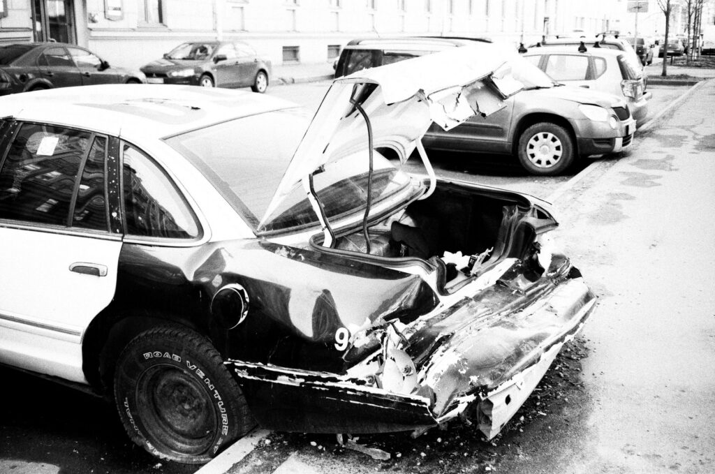 Minor bumper damage to a parked car